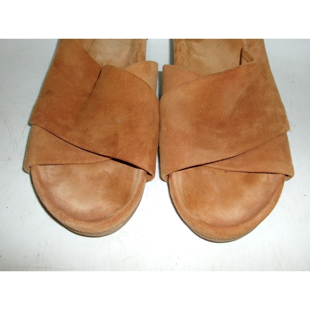 Women's Brown Suede Slide Sandals – Size ~9 – Used – Small Dot & Normal Wear - Picture 2 of 5